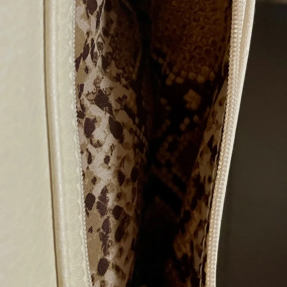 Nicole Miller Beige Laser-Cut Wallet
